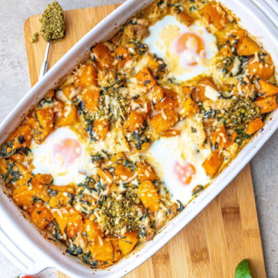 Pesto Baked Sweet Potato