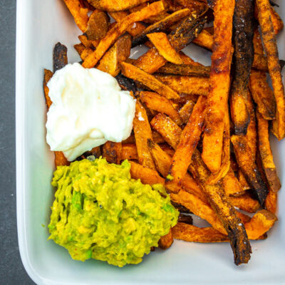 Sweet Potato Fries with Avocado and Aioli