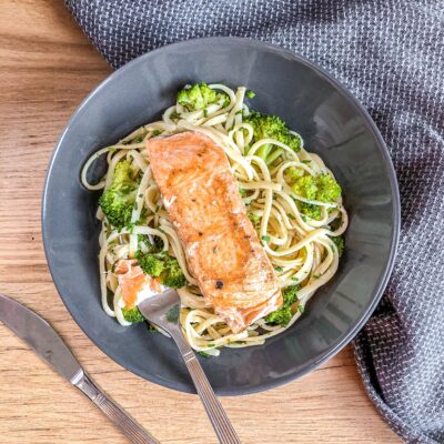 Green tea Lemon Salmon Pasta