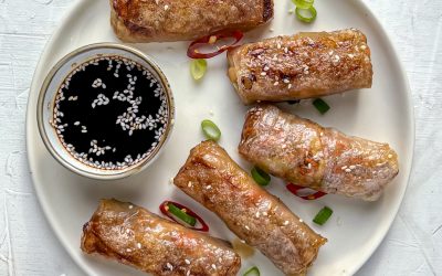 Crispy Baked Chicken Spring Rolls