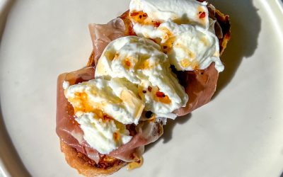 Prosciutto with Roasted Garlic and Mozzarella Sandwich