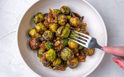 Crispy Brussel Sprouts with Honey and Apple