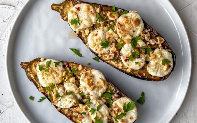 Honey Goat Cheese Roasted Aubergine