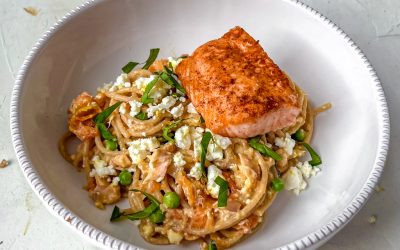 Creamy Feta Salmon Pasta