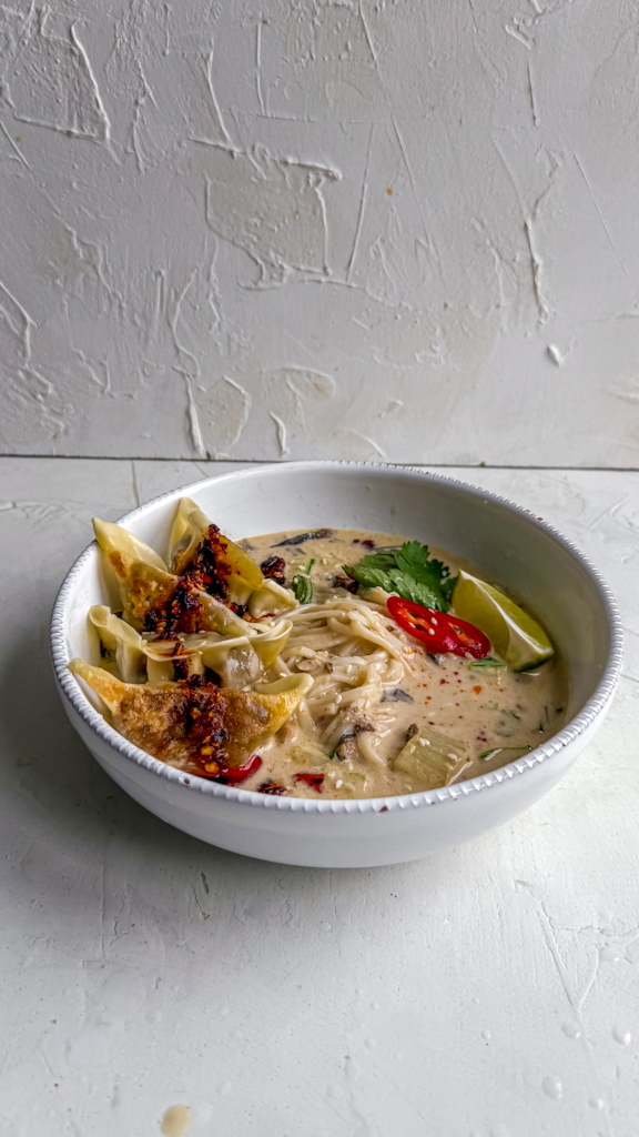 Romige gyoza noodles